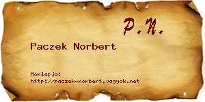 Paczek Norbert névjegykártya